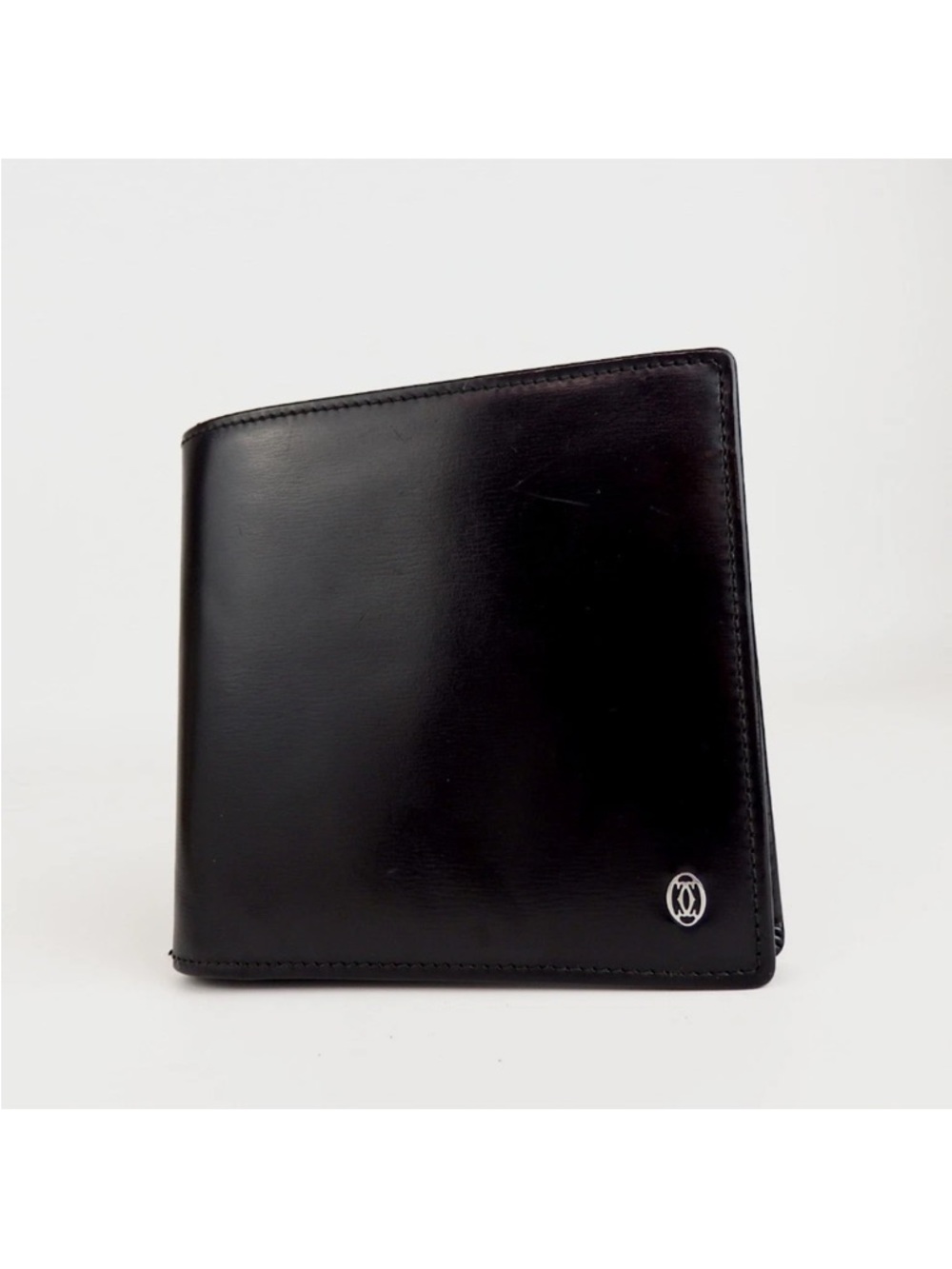 Cartier Leather Bi-Fold Wallet with Silver Logo